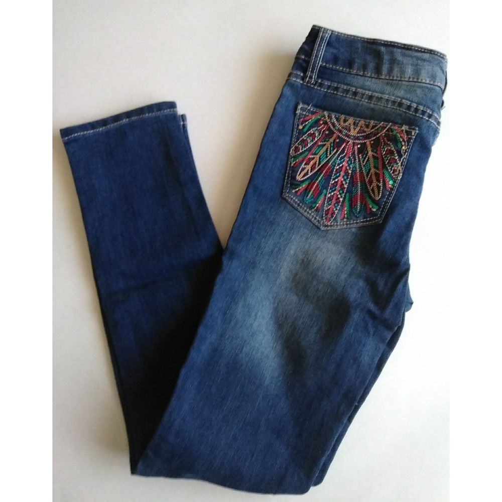 Vigoss Girls Sequin Embroidered Blue Jeans 12